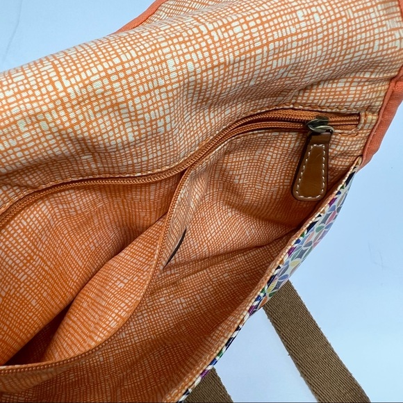 Fossil Keyper Crossbody Bag Coated Canvas Circle Geometric Multi Color Patterned - Picture 10 of 10